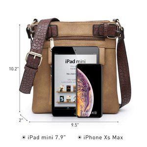 NEW!!!!!  Lightweight Crossbody Bags Soft Vegan Leather - Khaki